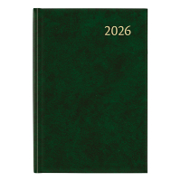 Aurora Universe Florence weekagenda met uurindeling 2026 groen (1 week per 2 pagina's) 6-talig 330144