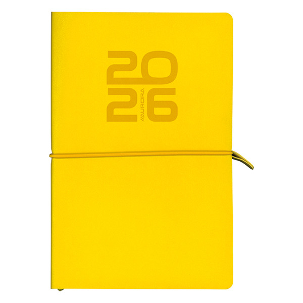 Aurora Universe Tesoro weekagenda met uurindeling 2026 geel (1 week per 2 pagina's) 6-talig 330126 - 1