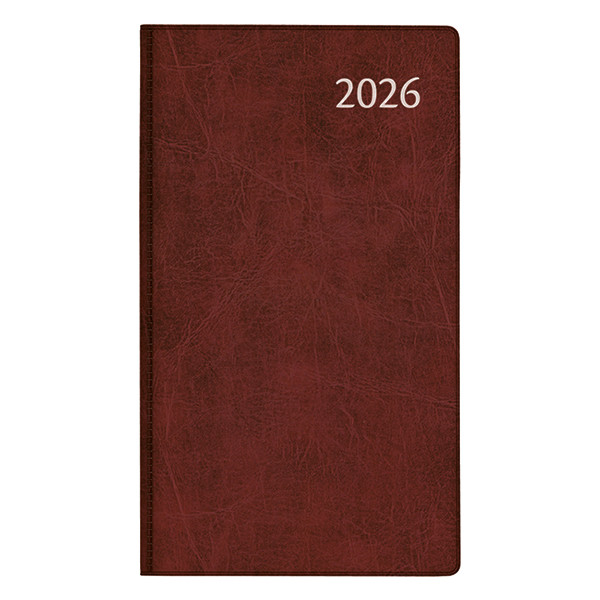 Aurora Visuplan Luna weekagenda met uurindeling 2026 bordeaux (1 week per 2 pagina's) 6-talig 330156 - 1
