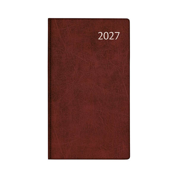 Aurora Visuplan Luna weekagenda met uurindeling 2027 bordeaux (1 week per 2 pagina's) 6-talig 440156 - 1