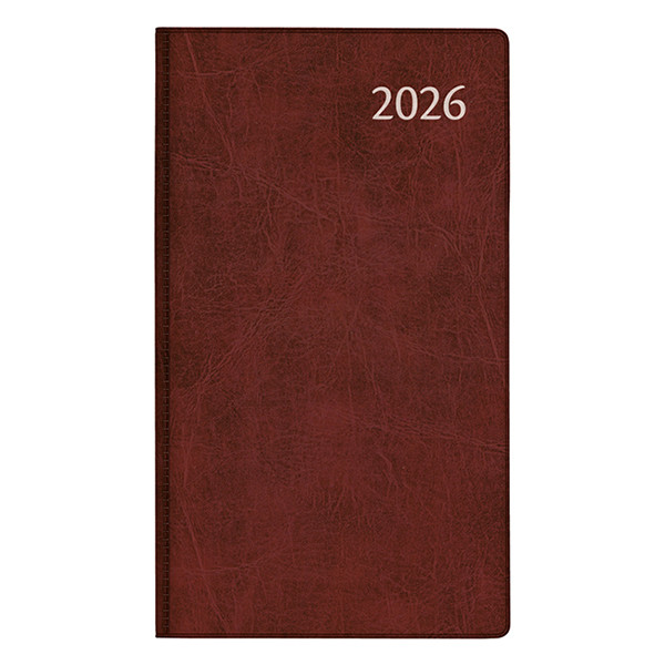 Aurora Visuplan Perl Luna weekagenda met uurindeling 2026 bordeaux (1 week per 2 pagina's) 6-talig 330159 - 1