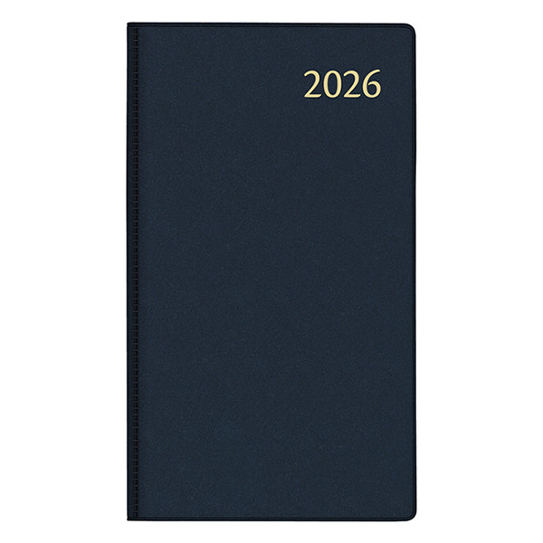 Aurora Visuplan Perl Seta weekagenda met uurindeling 2026 blauw (1 week per 2 pagina's) 6-talig 330163 - 1