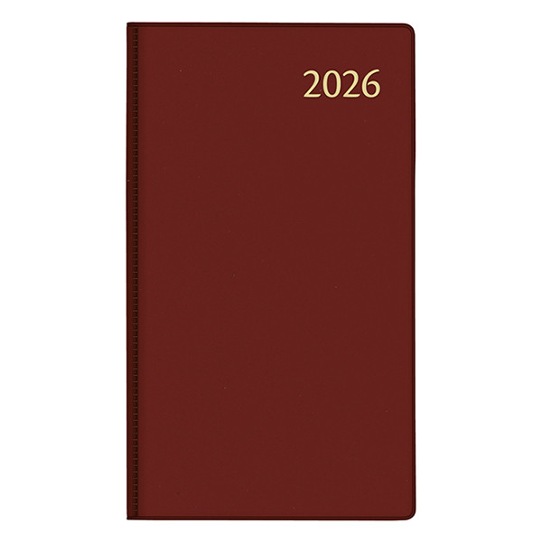 Aurora Visuplan Perl Seta weekagenda met uurindeling 2026 bordeaux (1 week per 2 pagina's) 6-talig 330164 - 1