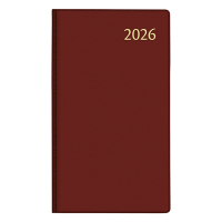 Aurora Visuplan Perl Seta weekagenda met uurindeling 2026 bordeaux (1 week per 2 pagina's) 6-talig 330164