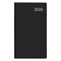 Aurora Visuplan Perl Seta weekagenda met uurindeling 2026 zwart (1 week per 2 pagina's) 6-talig 330162