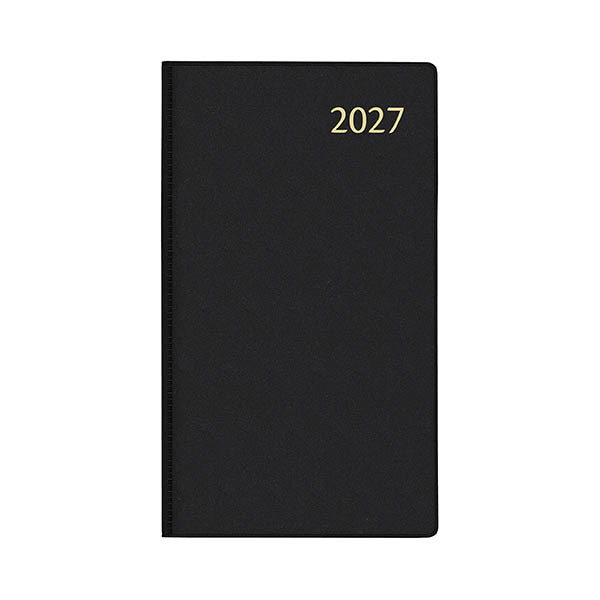 Aurora Visuplan Perl Seta weekagenda met uurindeling 2027 zwart (1 week per 2 pagina's) 6-talig 440162 - 1