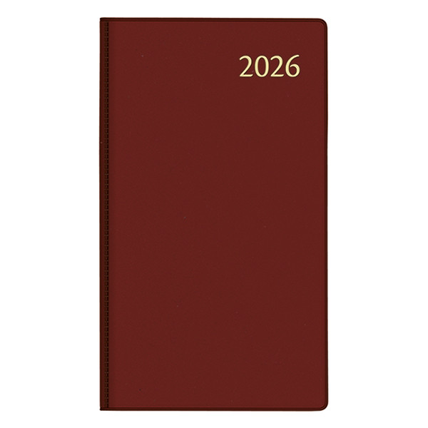 Aurora Visuplan Seta weekagenda met uurindeling 2026 bordeaux (1 week per 2 pagina's) 6-talig 330124 - 1