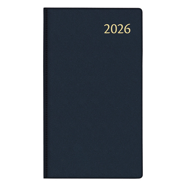 Aurora Visuplan Seta weekagenda met uurindeling 2026 donkerblauw (1 week per 2 pagina's) 6-talig 330121 - 1