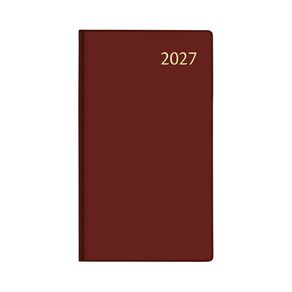 Aurora Visuplan Seta weekagenda met uurindeling 2027 bordeaux (1 week per 2 pagina's) 6-talig 440124 - 1