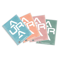 Aurora collegeblok A4 gelinieerd 70 grams 80 vel assorti (4-gaats) 298374