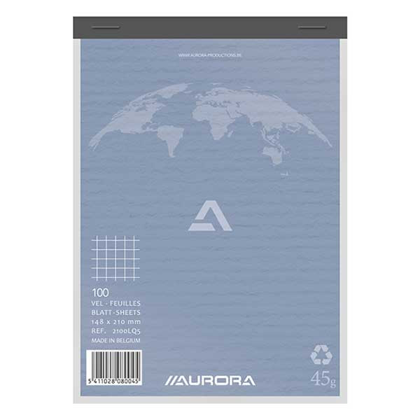 Aurora schrijfblok A5 geruit 5 mm 45 grams 100 vel 2100LQ5 330056 - 1