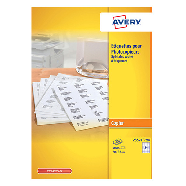 Avery 23521-200 kopieeretiketten A4 70 x 37 mm wit (4.800 etiketten) 23521-200 L235212 212138 - 1