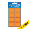 Aanbieding: 6x Avery Zweckform 3702A diepvriesetiketten 28 x 36 mm oranje (40 etiketten) 212944 - 1