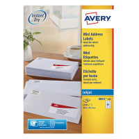 Avery J8651-100 adresetiketten A4 38,1 x 21,2 mm wit (6.500 etiketten) J8651-100 212262