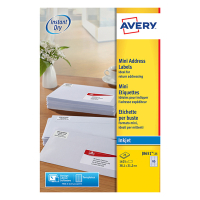 Avery J8651-25 adresetiketten A4 38,1 x 21,2 mm wit (1.625 etiketten) J8651-25 212260