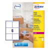 Avery L7166B-100 BlockOut™ verzendetiketten A4 99,1 x 93,1 mm wit (600 etiketten) 212808 - 1