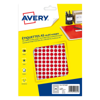 Avery PET08R markeringspunten Ø 8 mm rood (2.940 etiketten) AV-PET08R 212706