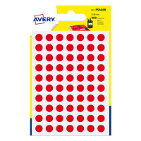 Avery PSA08R markeringspunten Ø 8 mm rood (490 etiketten) AV-PSA08R 212712
