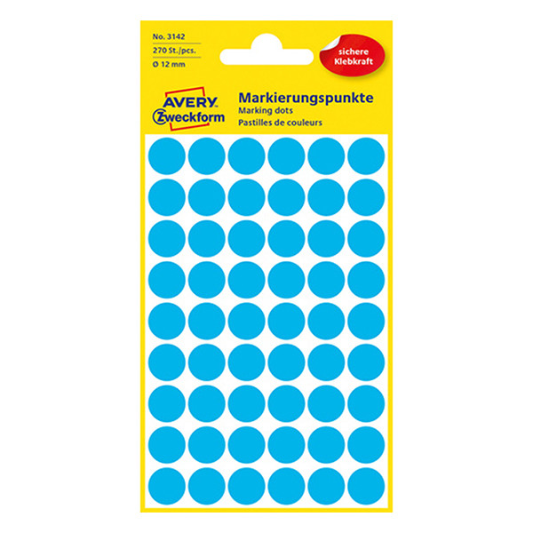 Avery Zweckform 3142 markeringspunten Ø 12 mm blauw (270 etiketten) 3142 212344 - 1