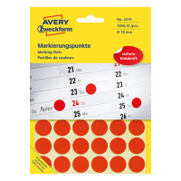 Avery Zweckform 3374 markeringspunten Ø 18 mm rood (1.056 etiketten) 3374 212364