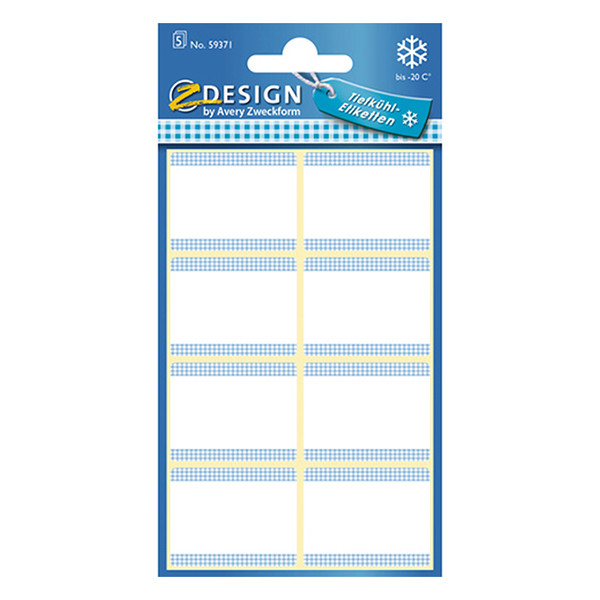 Avery Zweckform 59371 diepvriesetiketten 28 x 36 mm blauw/wit (40 etiketten) 59371 212651 - 1