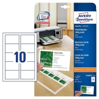 Avery Zweckform C32011-25 visitekaarten mat wit 85 x 54 mm (250 stuks) C32011-25 212782