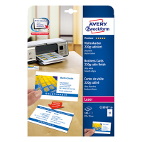 Avery Zweckform C32016-10 visitekaarten satijn wit 85 x 54 mm (100 stuks) C32016-10 212783