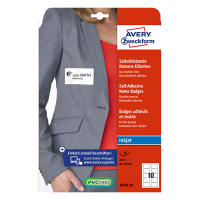 Avery Zweckform J4785-20 zelfklevende naambadge etiketten voor inkjetprinters 50 x 80 mm wit (200 naambadges) AV-J4785-20 212686