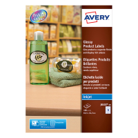 Avery Zweckform J8102-10 glanzende productetiketten ovaal 63,5 x 42,3 wit (180 etiketten) J8102-10 212600