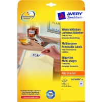 Avery Zweckform L4736-25 multifunctionele etiketten A4 45,7 x 21 mm wit (1.200 etiketten)