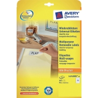 Avery Zweckform L4743-25 multifunctionele etiketten A4 99,1 x 42,3 mm wit (300 etiketten) L4743REV-25 212584