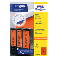 Avery Zweckform L4766-100 ordnerrugetiketten 192 x 61 mm rood (400 etiketten) L4766-100 212116