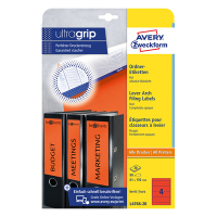 Avery Zweckform L4766-20 ordnerrugetiketten 192 x 61 mm rood (80 etiketten) L4766-20 212520