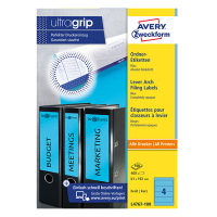 Avery Zweckform L4767-100 ordnerrugetiketten 192 x 61 mm blauw (400 etiketten) L4767-100 212118