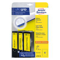 Avery Zweckform L4769-20 ordnerrugetiketten 192 x 61 mm geel (80 etiketten) L4769-20 212526