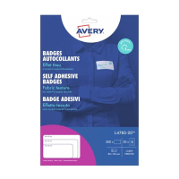 Avery Zweckform L4785-20 zelfklevende naambadge etiketten voor laserprinters 50 x 80 mm wit (200 naambadges) 212592