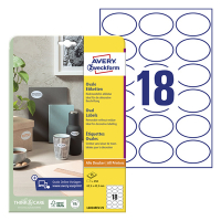 Avery Zweckform L6024REV-25 afneembare productetiketten ovaal 63,5 x 42,3 mm wit (450 etiketten) L6024REV-25 212468