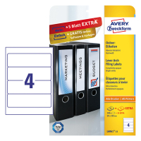 Avery Zweckform L6061-25 ordnerrugetiketten 192 x 59 mm wit (100 etiketten) L6061-25 212136