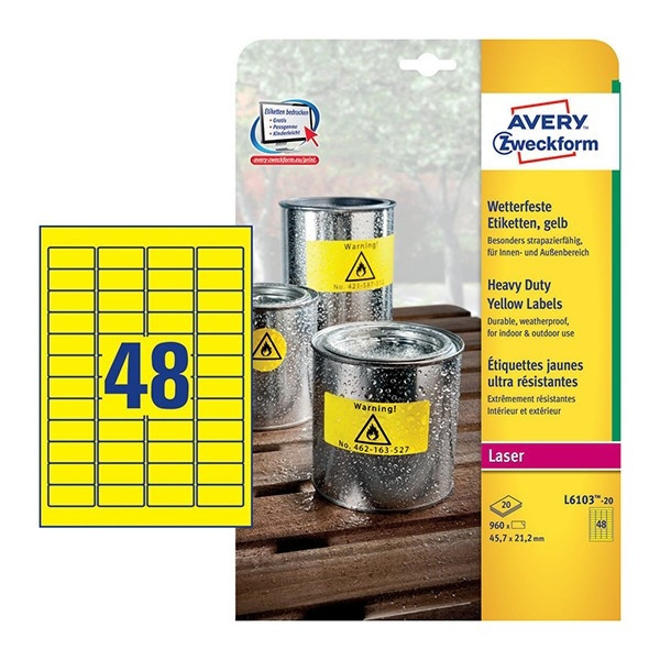 Avery Zweckform L6103-20 weerbestendige etiketten 45,7 mm x 21.2 mm (960 etiketten) L6103-20 212698 - 1