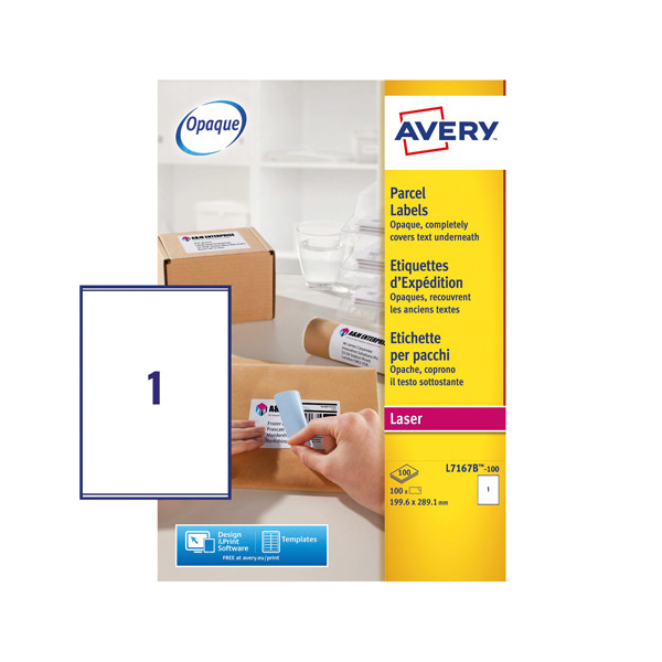 Avery Zweckform L7167B-100 Block-out verzendetiketten 199,6 x 289,1 mm (100 etiketten) L7167B-100 212809 - 1