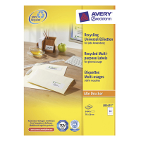 Avery Zweckform LR3475 gerecyclede universele etiketten A4 70 x 36 mm wit (2.400 etiketten) LR3475 212056