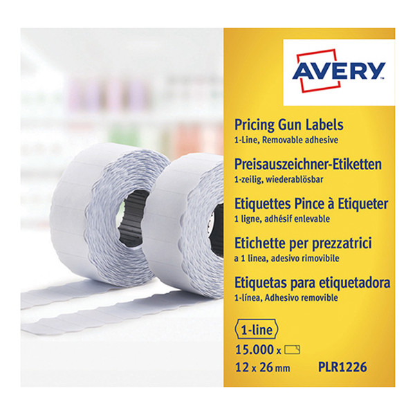 Avery Zweckform PLR1226 prijstangetiketten verwijderbaar 26 x 12 mm wit (15.000 etiketten) AV-PLR1226 212667 - 1