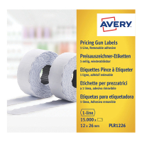 Avery Zweckform PLR1226 prijstangetiketten verwijderbaar 26 x 12 mm wit (15.000 etiketten) AV-PLR1226 212667