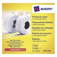 Avery Zweckform PLR1226 prijstangetiketten verwijderbaar 26 x 12 mm wit (15.000 etiketten) AV-PLR1226 212667