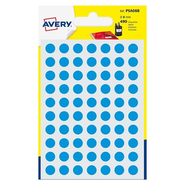 Avery Zweckform PSA08B markeringspunten Ø 8 mm lichtblauw (490 etiketten) AV-PSA08B 212709 - 1
