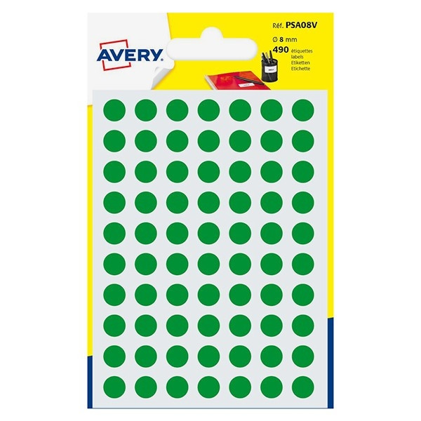 Avery Zweckform PSA08V markeringspunten Ø 8 mm groen (490 etiketten) AV-PSA08V 212713 - 1