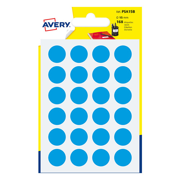 Avery Zweckform PSA15B markeringspunten Ø 15 mm lichtblauw (168 etiketten) AV-PSA15B 212718 - 