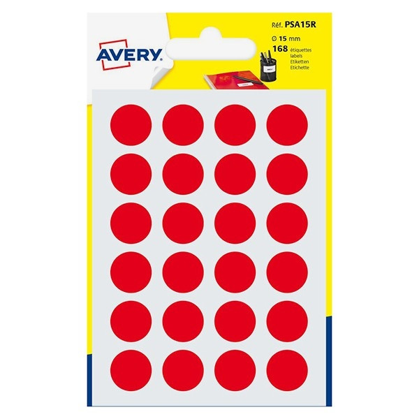 Avery Zweckform PSA15R markeringspunten Ø 15 mm rood (168 etiketten) AV-PSA15R 212720 - 1