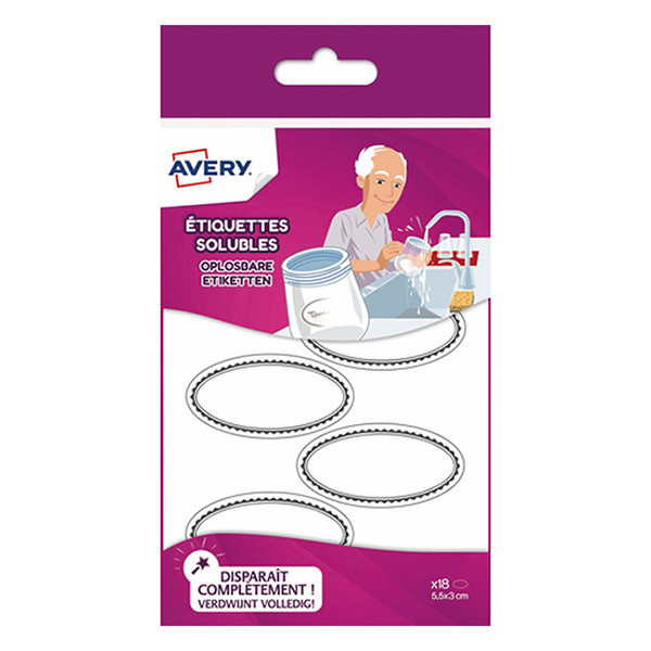 Avery Zweckform SOLUB18 oplosbare etiketten 55 x 30 mm (18 etiketten) SOLUB18 212697 - 1
