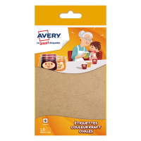 Avery family OVKR18 ovale etiketten kraft 41 x 89 mm (18 stuks) OVKR18 212800
